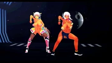 Play Performanță erotică MMD: Fete pe jumătate goale care dansează și cântă Yoiyoi Kokon